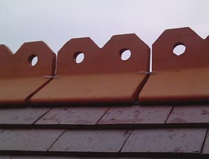 mechanically fixed ornamental ridge
